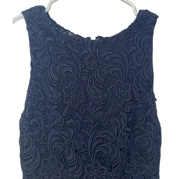 Alice + Olivia Ingrid A-Line Dress in Navy Blue Size 2 - Picture 3 of 12
